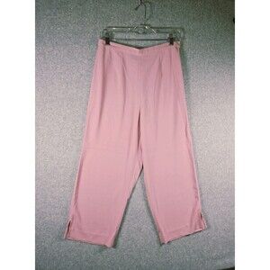 Bob Mackie Wearable Art Pink Wide Leg  Pants Size M High Waist A71649 Vintage